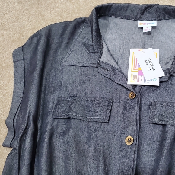 Lularoe Stacie Shirt Dress Denim Chambray, size medium - Picture 2 of 5